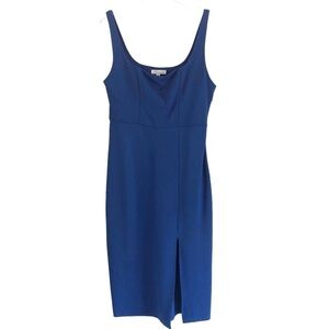 Socialite Cobalt Blue Square Neck Midi Dress NWOT XL